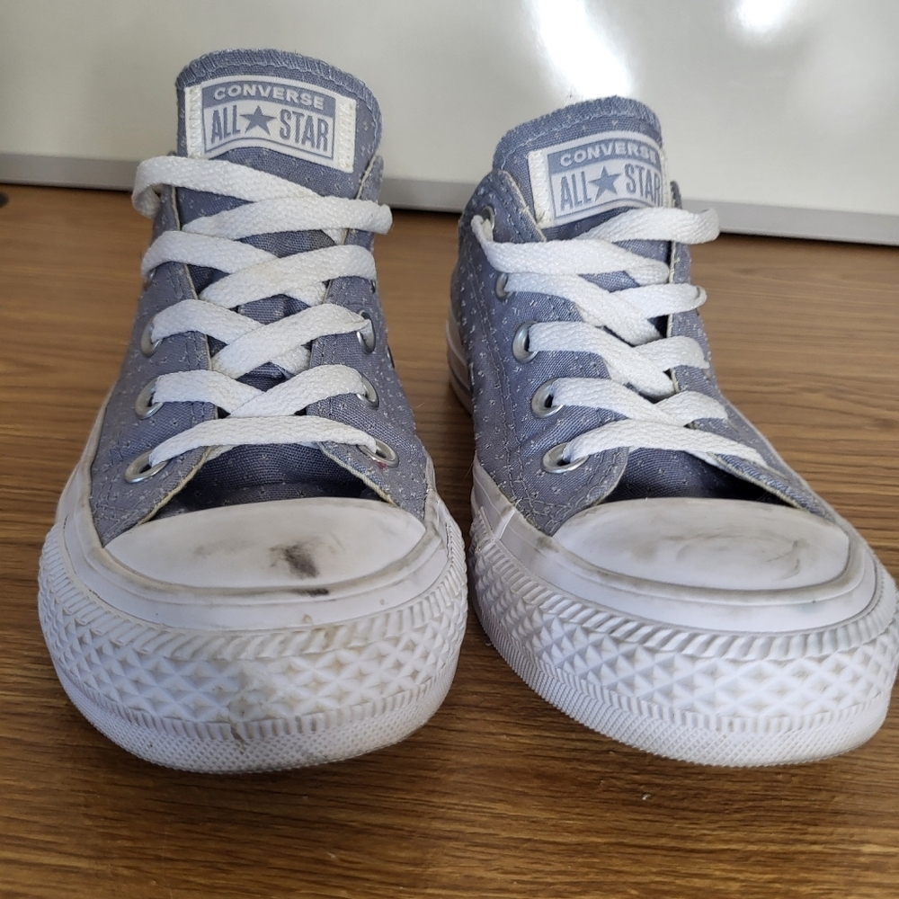 Converse Low Top Sneakers in Dusty Blue with White Womens Size 6 - Picture 2 of 8